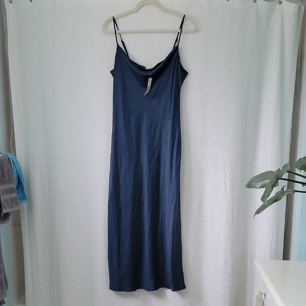 NWT Satin Cowl Neck Slip Dress
